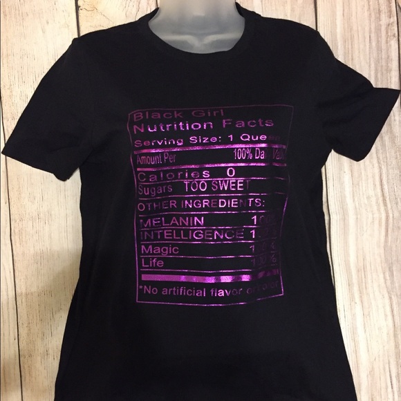Black Girl Facts T-shirt. Purple foil lettering - Picture 3 of 3